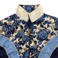 1990s Blue Floral Lined Windbreaker Jacket - Size Medium