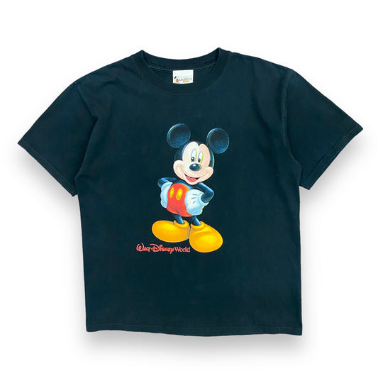 Vintage Walt Disney World Mickey Mouse Black Tee - Size Medium