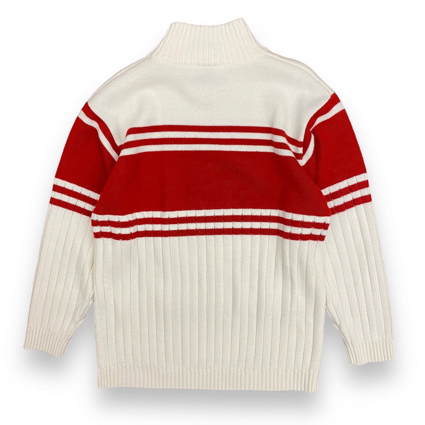 Y2K Southpole Red & White Ribbed Mock Neck Sweater - Size Large