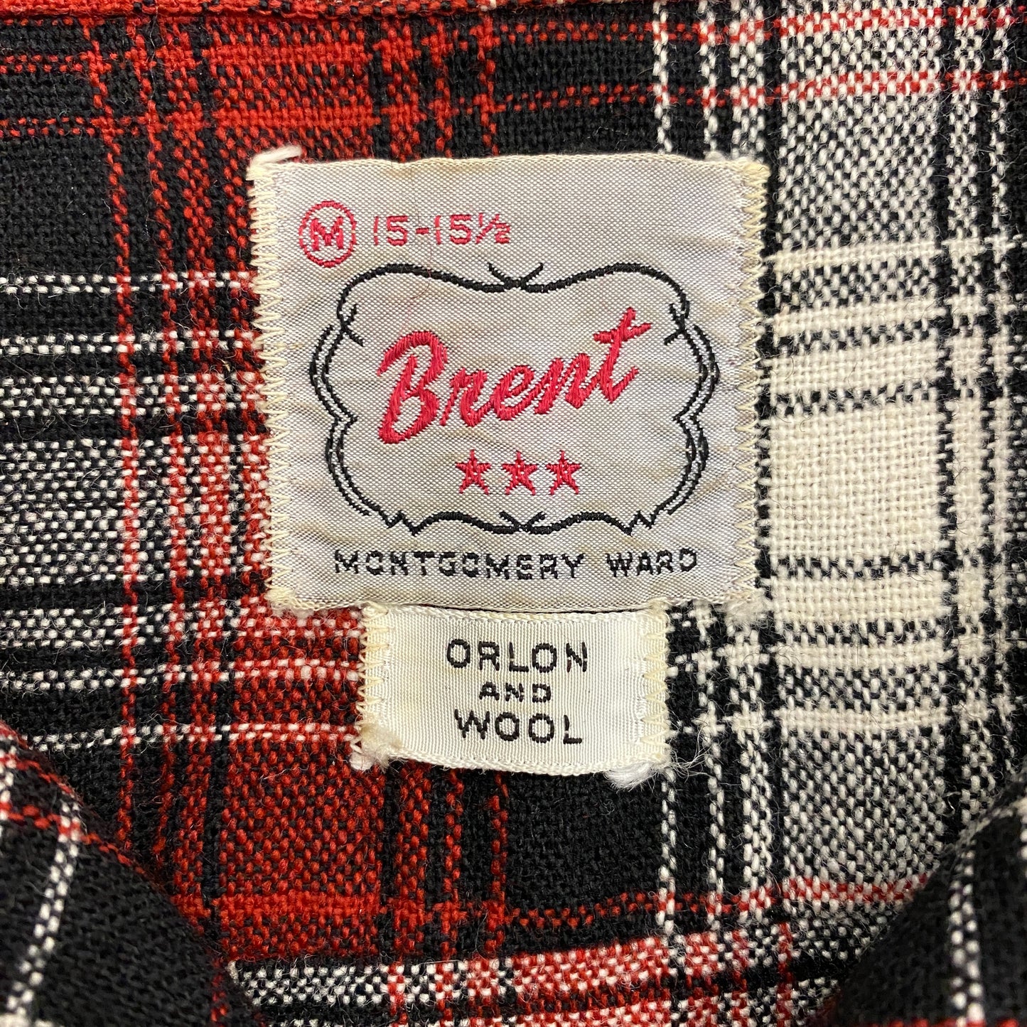 1950s Brent Loop Collar Wool Flannel by Montgomery Ward - Size Medium