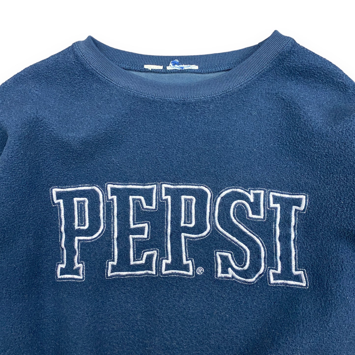 1990s "Pepsi" Navy Blue Fleece Sweatshirt - Size Large