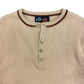1970s Tan Knit Henley Sweater by Robert Bruce - Size Large