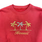 1990s Red Embroidered Hawaii Crewneck Sweatshirt - Size Large