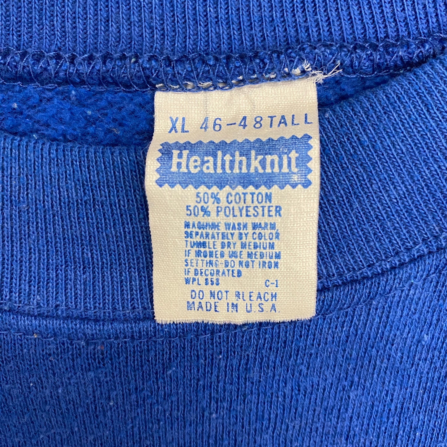 1980s Healthknit Royal Blue Raglan Sweatshirt - Size XL