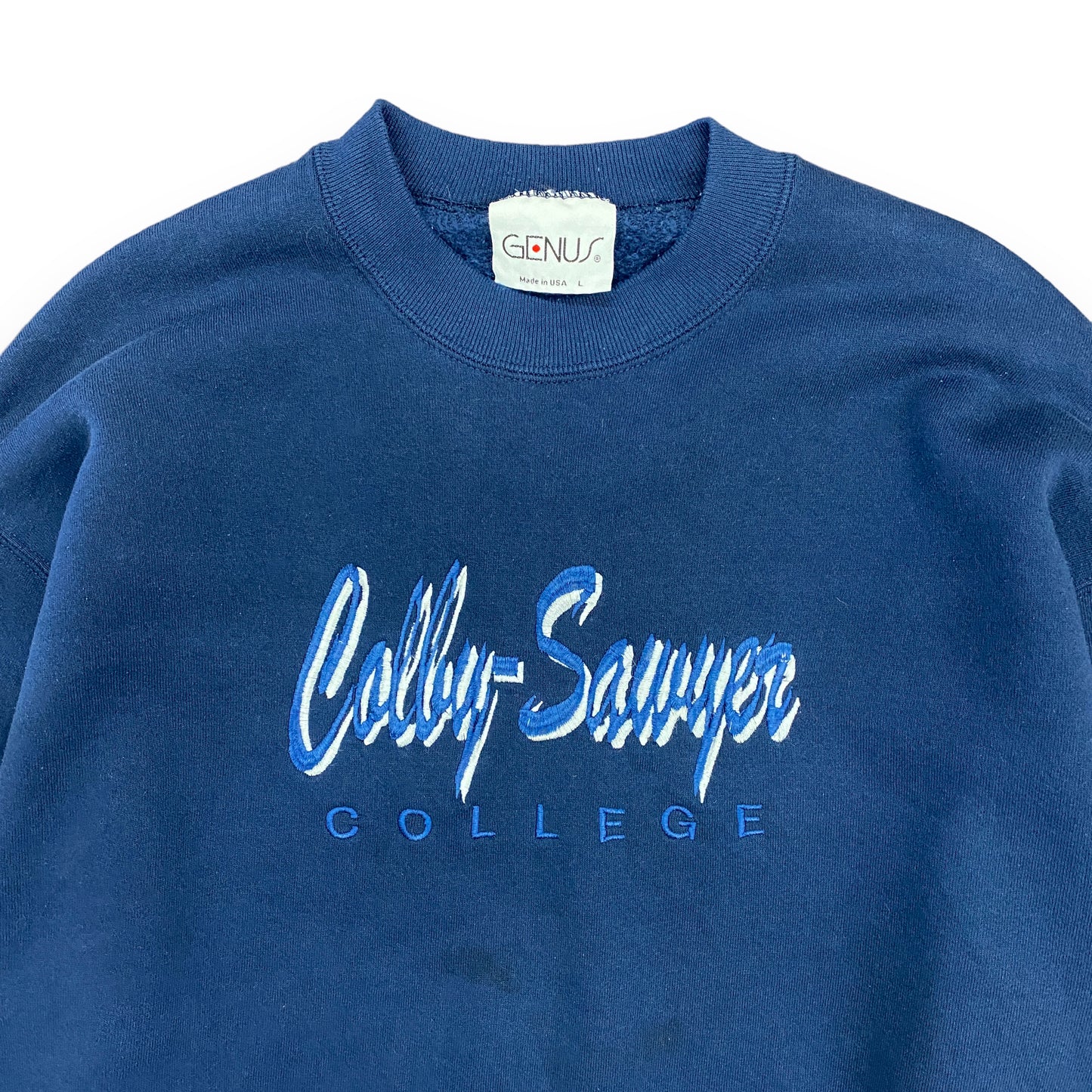 Vintage 90s Colby-Sawyer College Embroidered Sweatshirt - Size Large