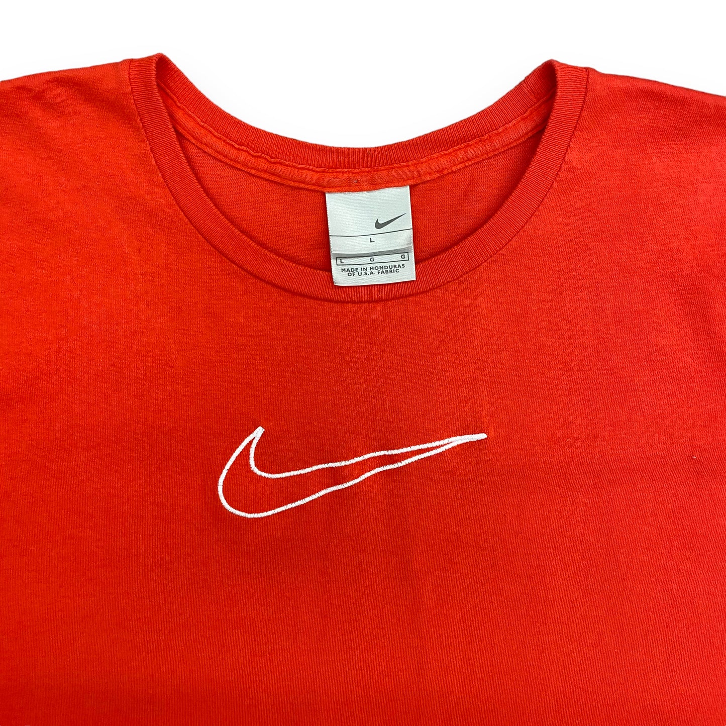 Early 2000s Nike Essential Red Logo Tee - Size Large