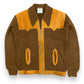 Vintage 1970s Montgomery Ward Brown Knit & Suede Jacket - Size Medium