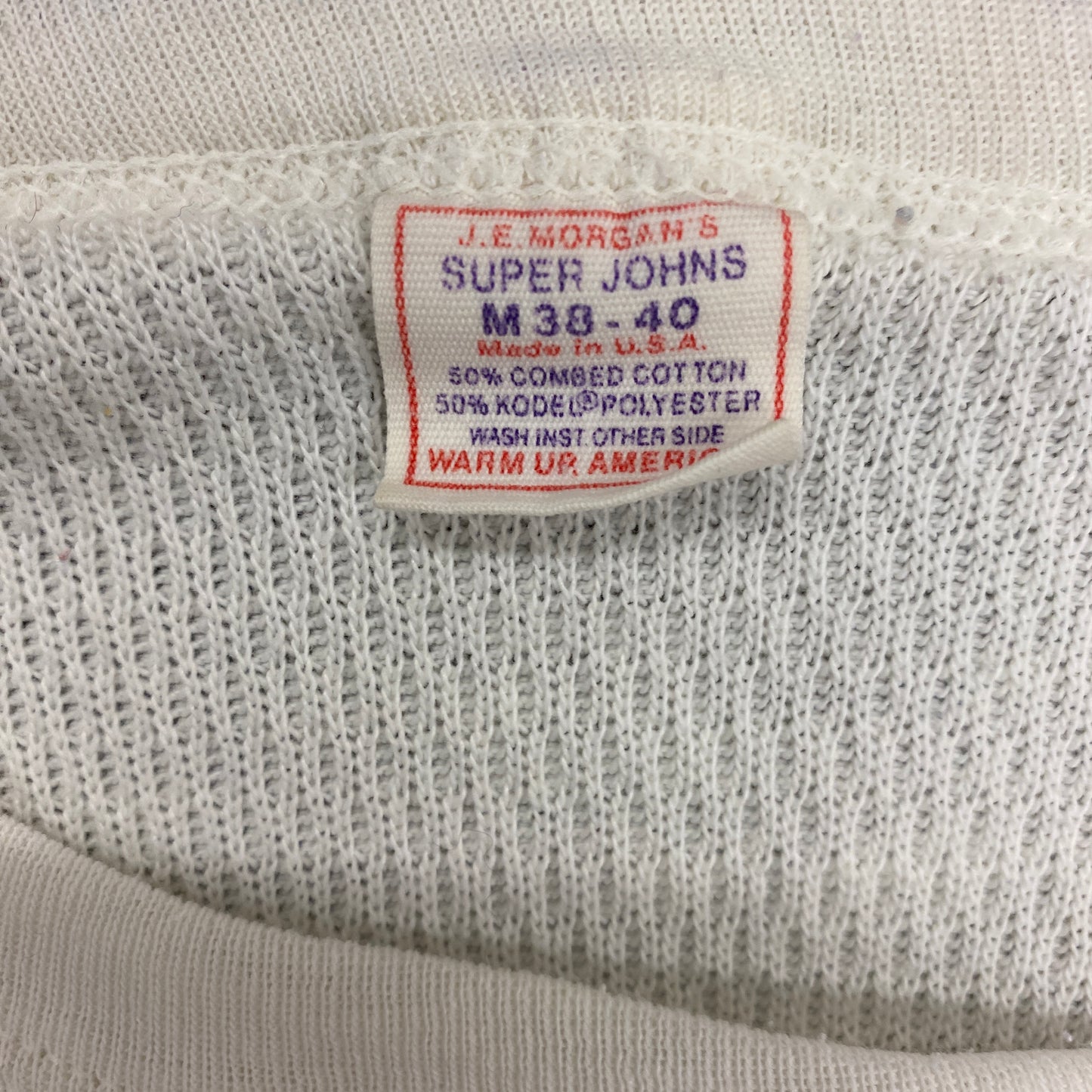 1970s Super Johns Waffle Knit Thermal Shirt - Size Medium