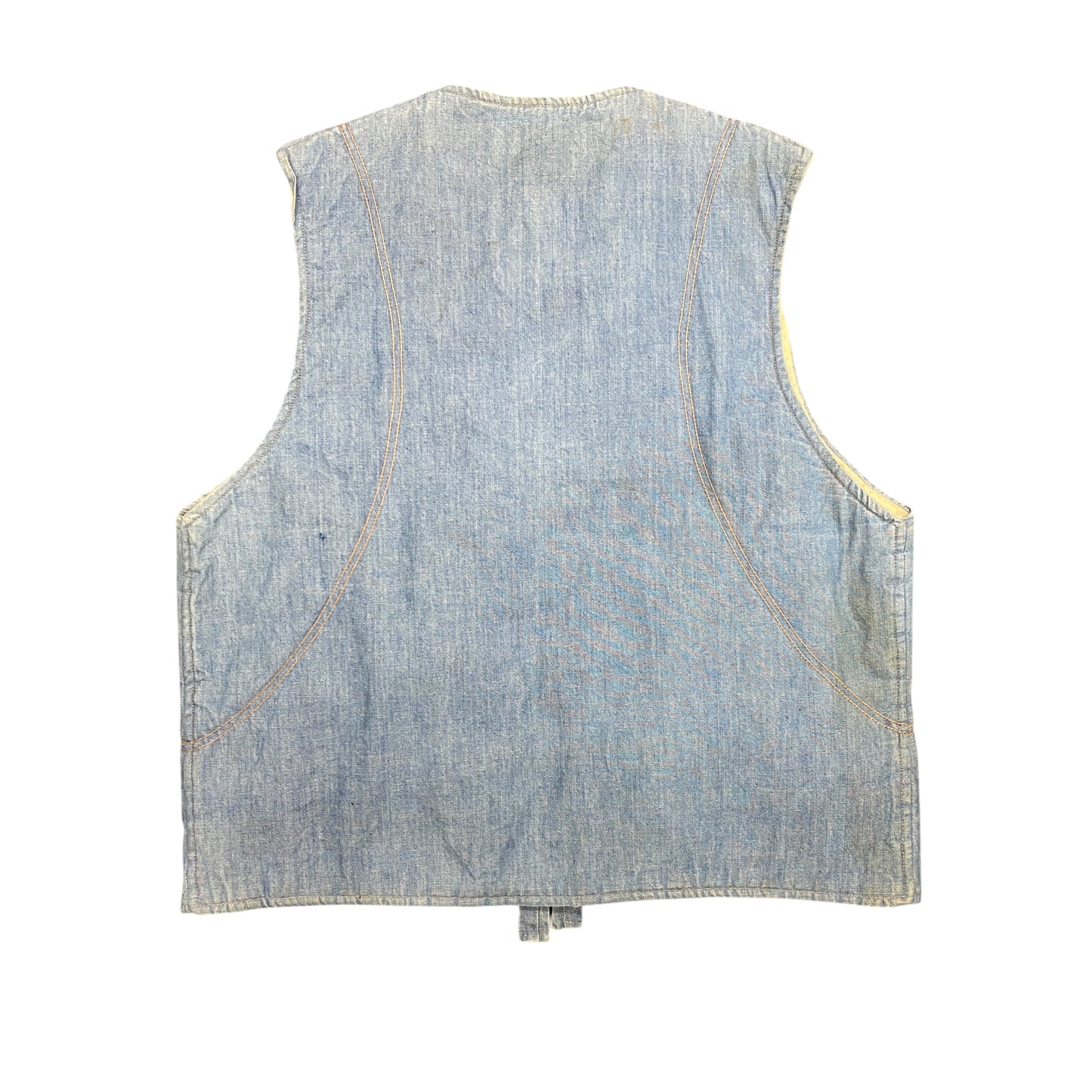 1980s Utica Duxbak Aircel Sherpa Lined Denim Vest - Size Large