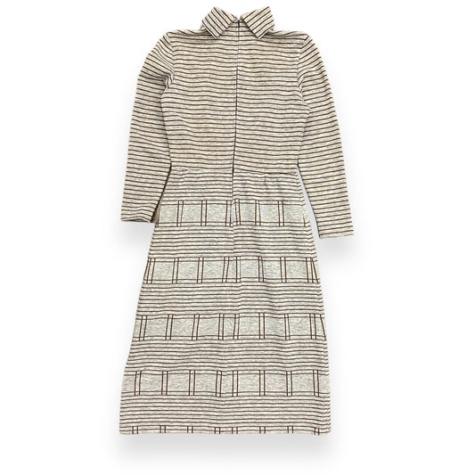 Vintage 1970s Chocolate Stripe Window Pane Dress