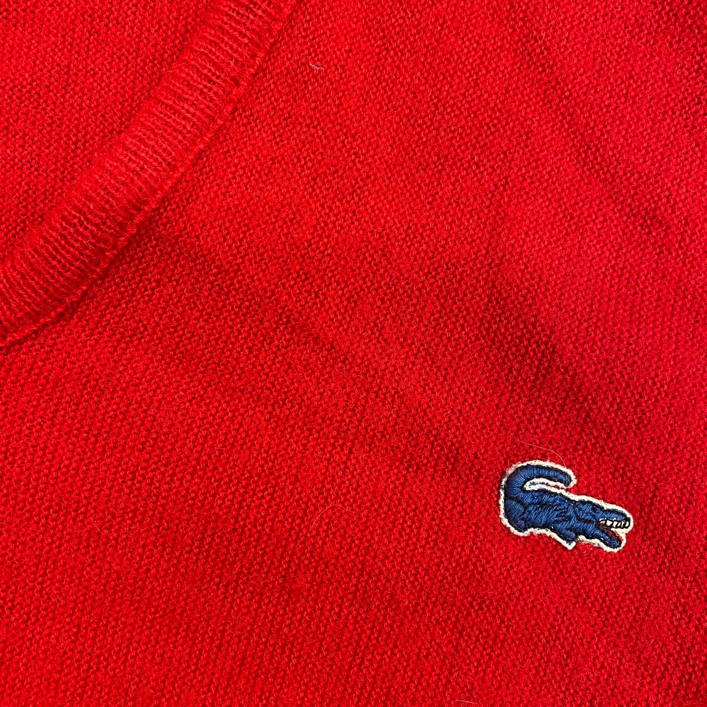 Vintage 1960s Izod of London Red V-Neck Sweater - Size XL