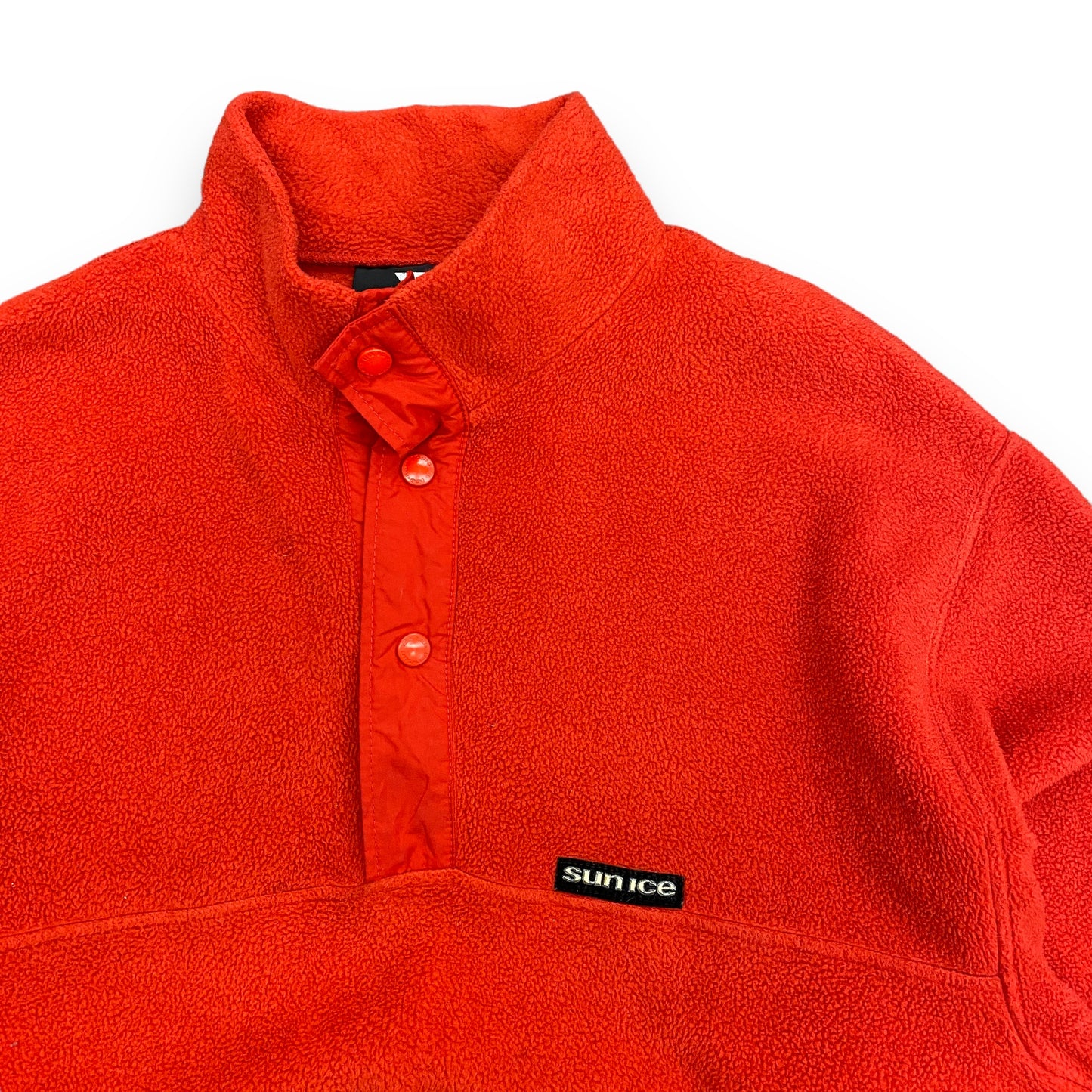 80s/90s Sun Ice Red Snap Fleece Sweatshirt - Size Large