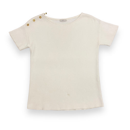 Prada Zip-Shoulder White Top - Size M/L (44)