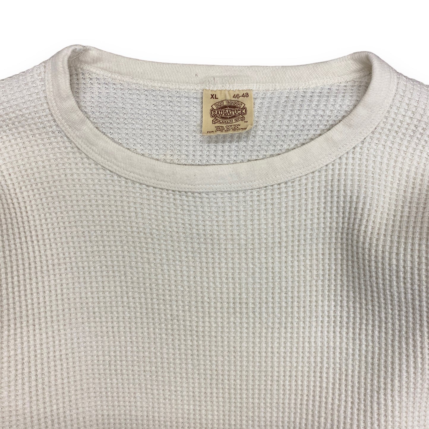 Vintage White Waffle Knit Thermal Shirt - Size XL