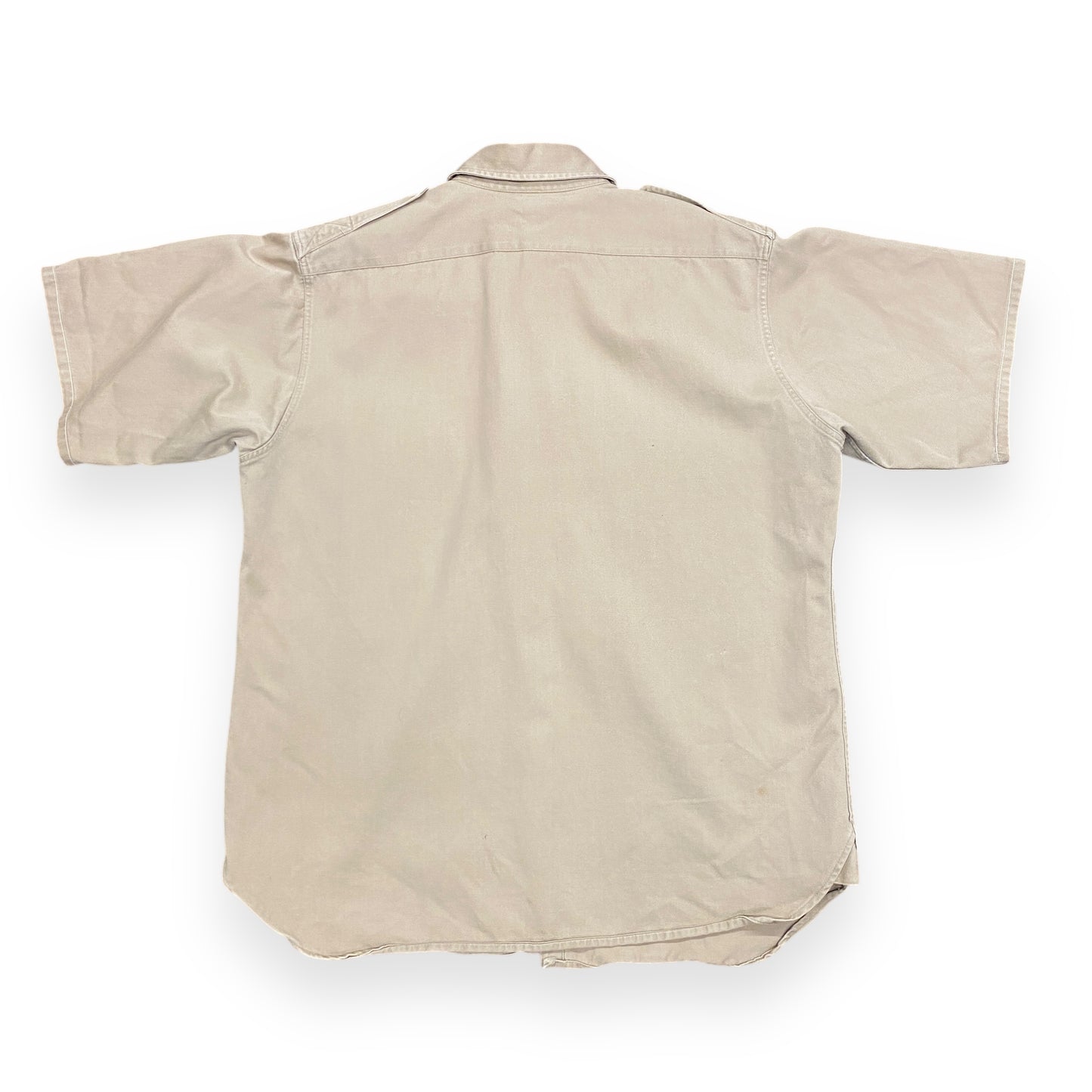 Vintage 1940s/1950s "Safti Flight" Tan Canvas Button Up Shirt - Size Large