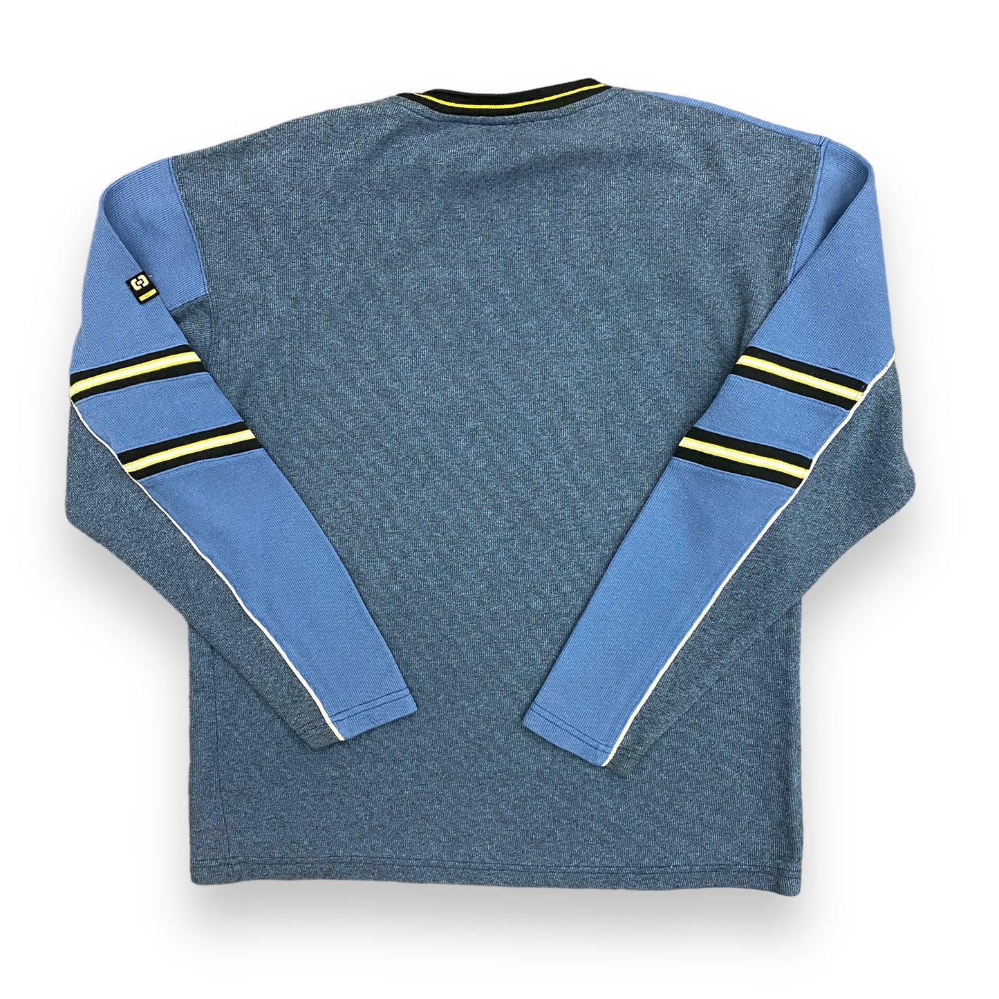 Vintage Blue Color-Blocked Long Sleeve Shirt - Size Large