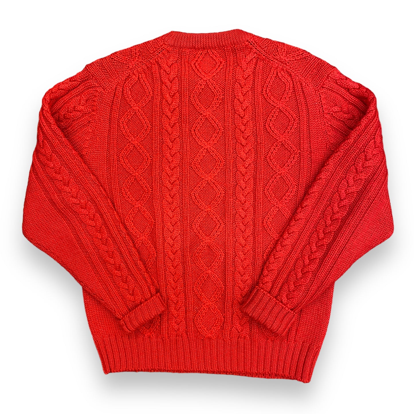 1990s The Fox Bay Company Red Cable Knit Sweater - Size XL