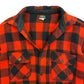 40s/50s Winter King 100% Wool Buffalo Plaid Red & Black Flannel - Size Large