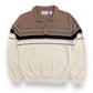 1980s Don Douglass Brown & White Striped Sweater - Size XL