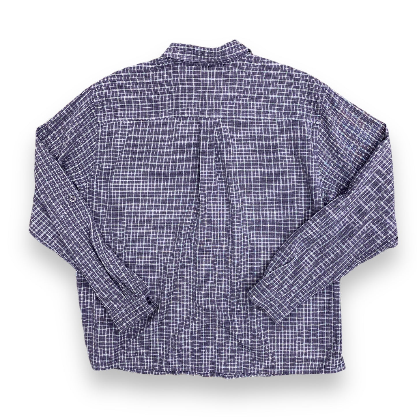 1990s Purple Window Pane Button Up Shirt - Size XL (Fits Large)