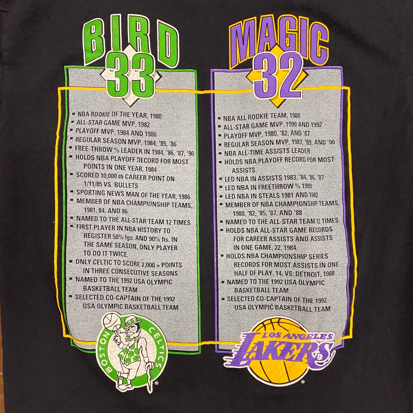 Vintage 1992 USA Basketball "Bird & Magic: Together at Last" Tee - Size Medium