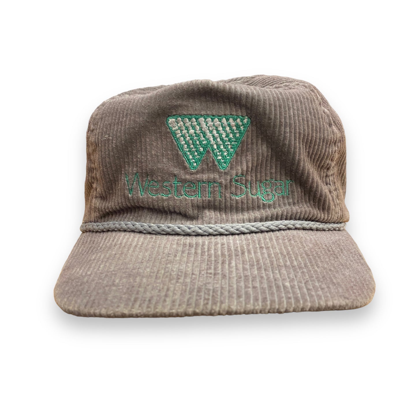 1980s Western Sugar Gray Corduroy Hat