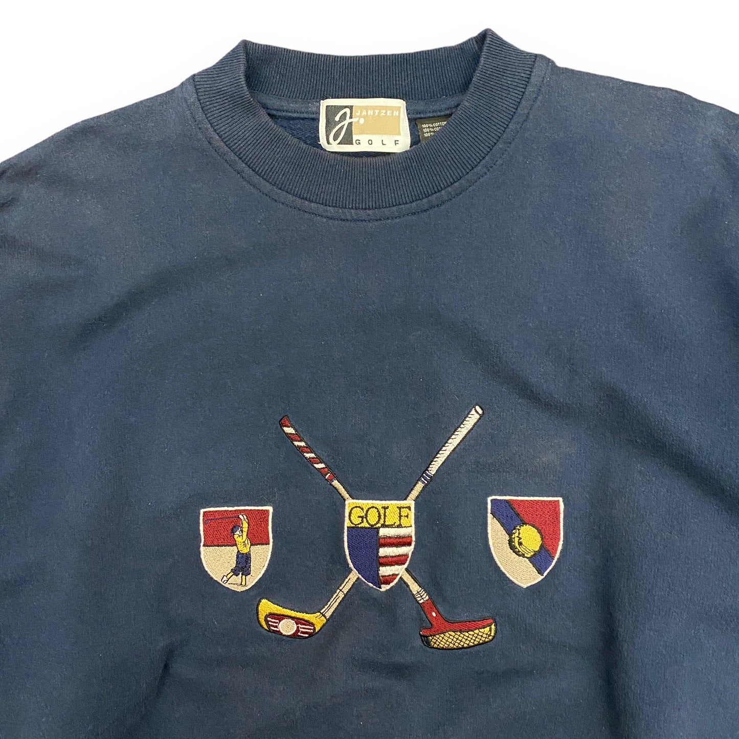 1990s Jantzen Golf Embroidered Crewneck Sweatshirt - Size Large