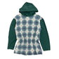 Vintage Green Plaid Hooded Top - Size S/M