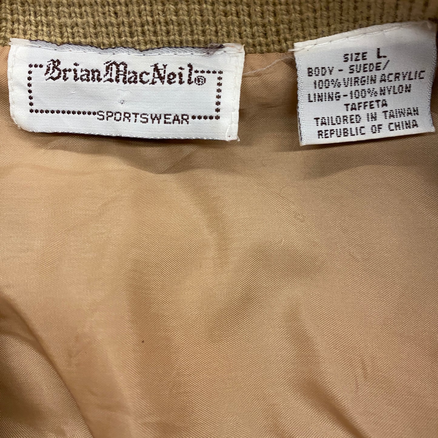 80s Brian MacNiel Tan Suede & Knit Jacket - Size Large