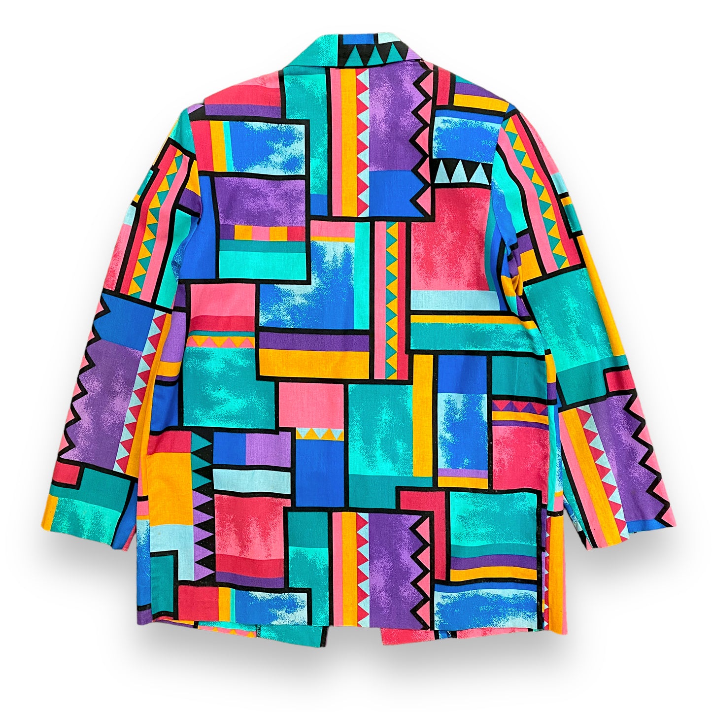 1980s Barrie Stephens Geometric Art Blazer - Size Medium