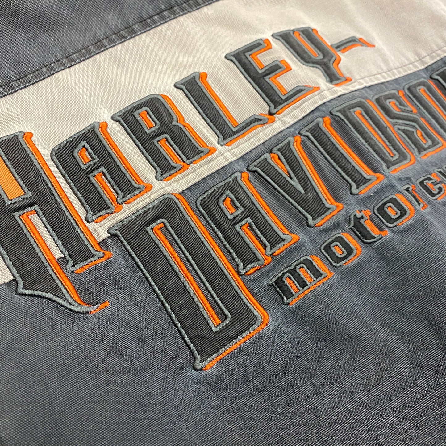 00's Harley Davidson Lined Canvas Cafe Jacket - Size Large