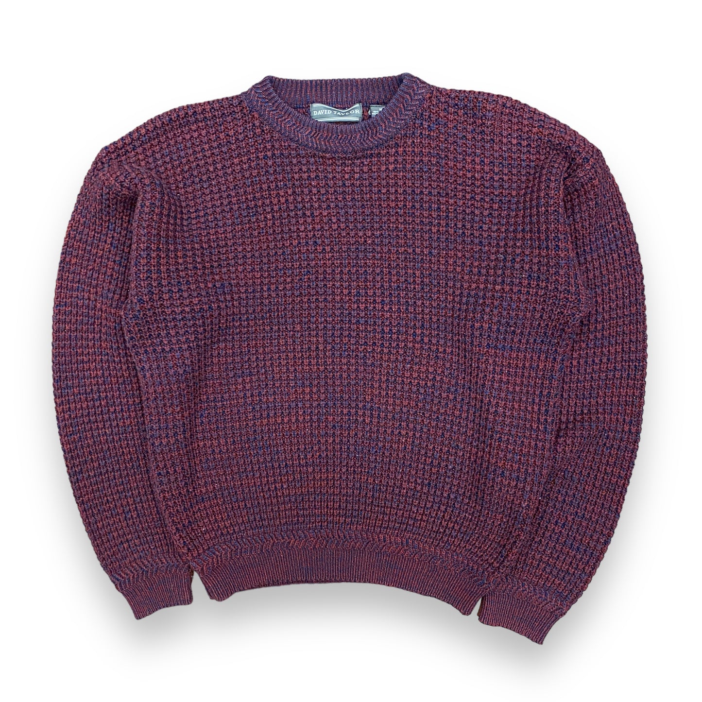 Vintage David Taylor Red & Navy Knit Sweater - Size Medium