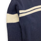 1990s Navy Blue Striped Sweater - Size Large