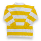 1980s Yellow & White Striped Rugby Shirt - Size Medium