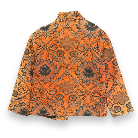 Vintage 1990s Orange Floral Tapestry Jacket - Size XL