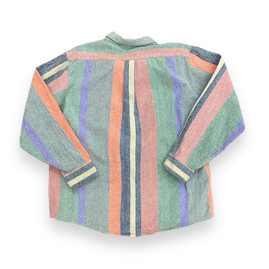 Vintage 1990s Saddlebrook Striped Button Down Shirt - Size XL