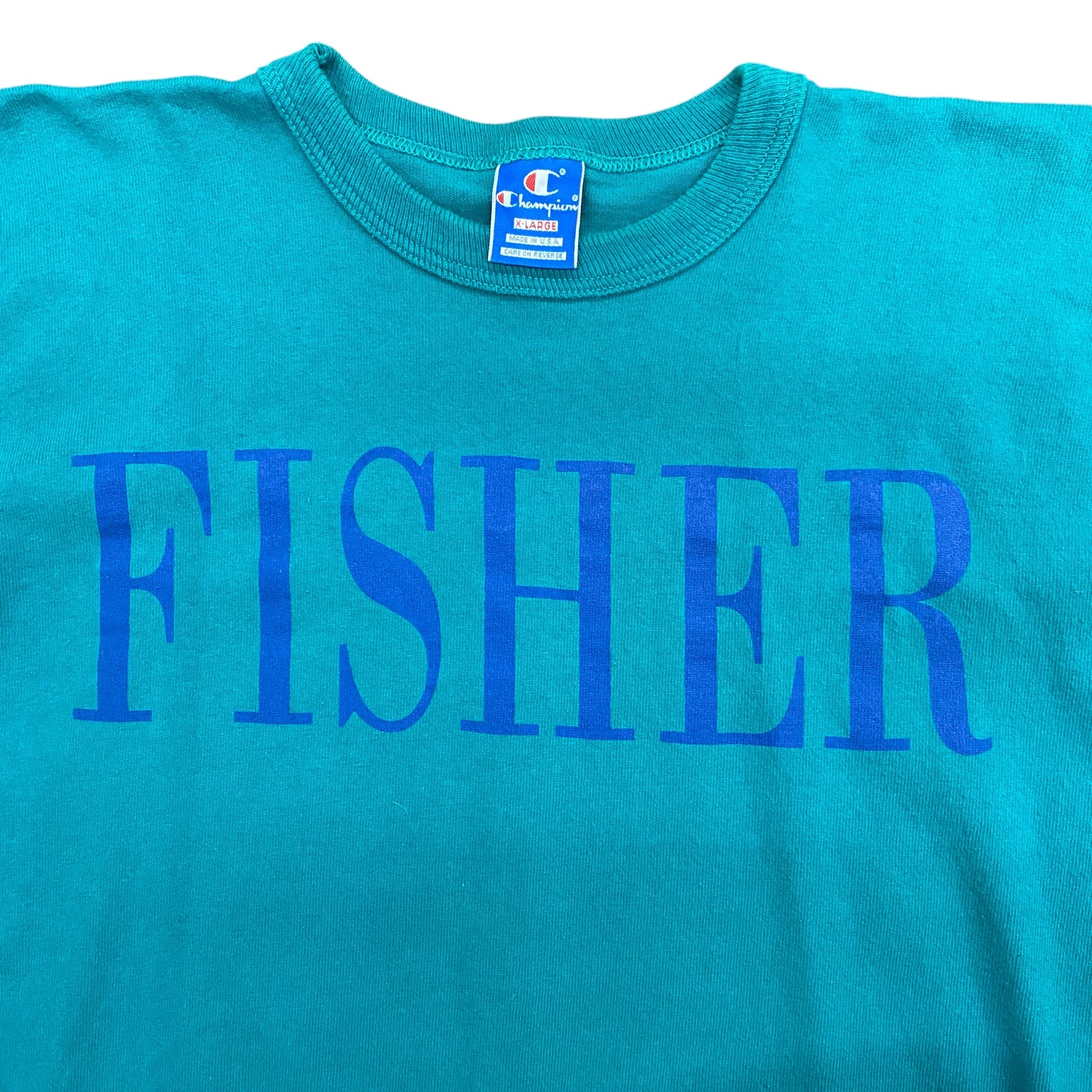 Vintage 1990s Champion "Fisher College" Logo Tee - Size XL