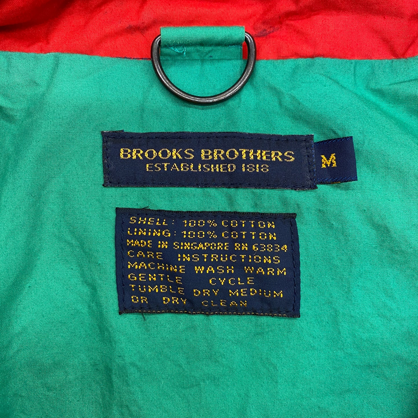 Vintage 1980s Brooks Brothers Navy & Teal Windbreaker - Size Medium