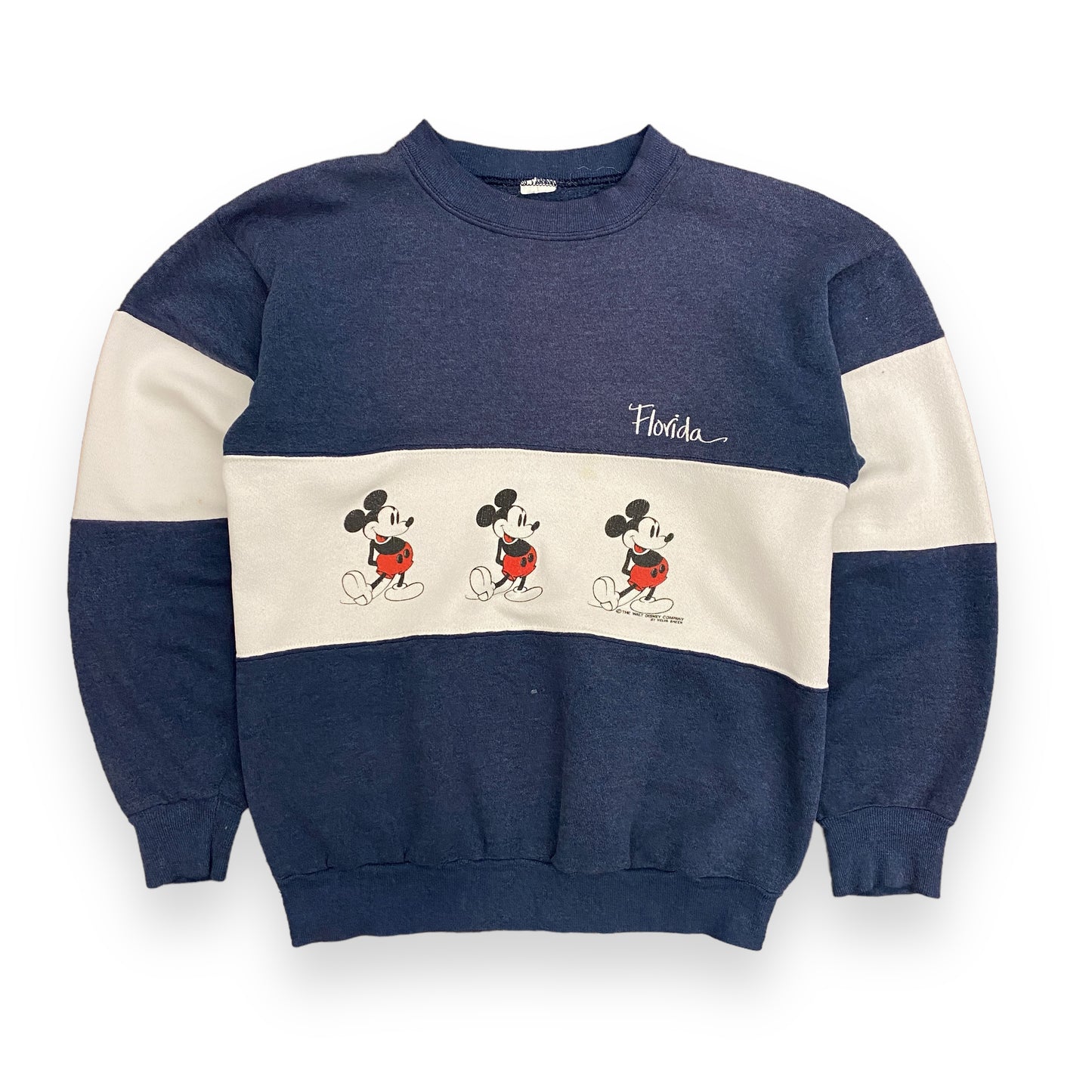 Vintage 1980s Disney Mickey Mouse Striped Sweatshirt - Size S/M