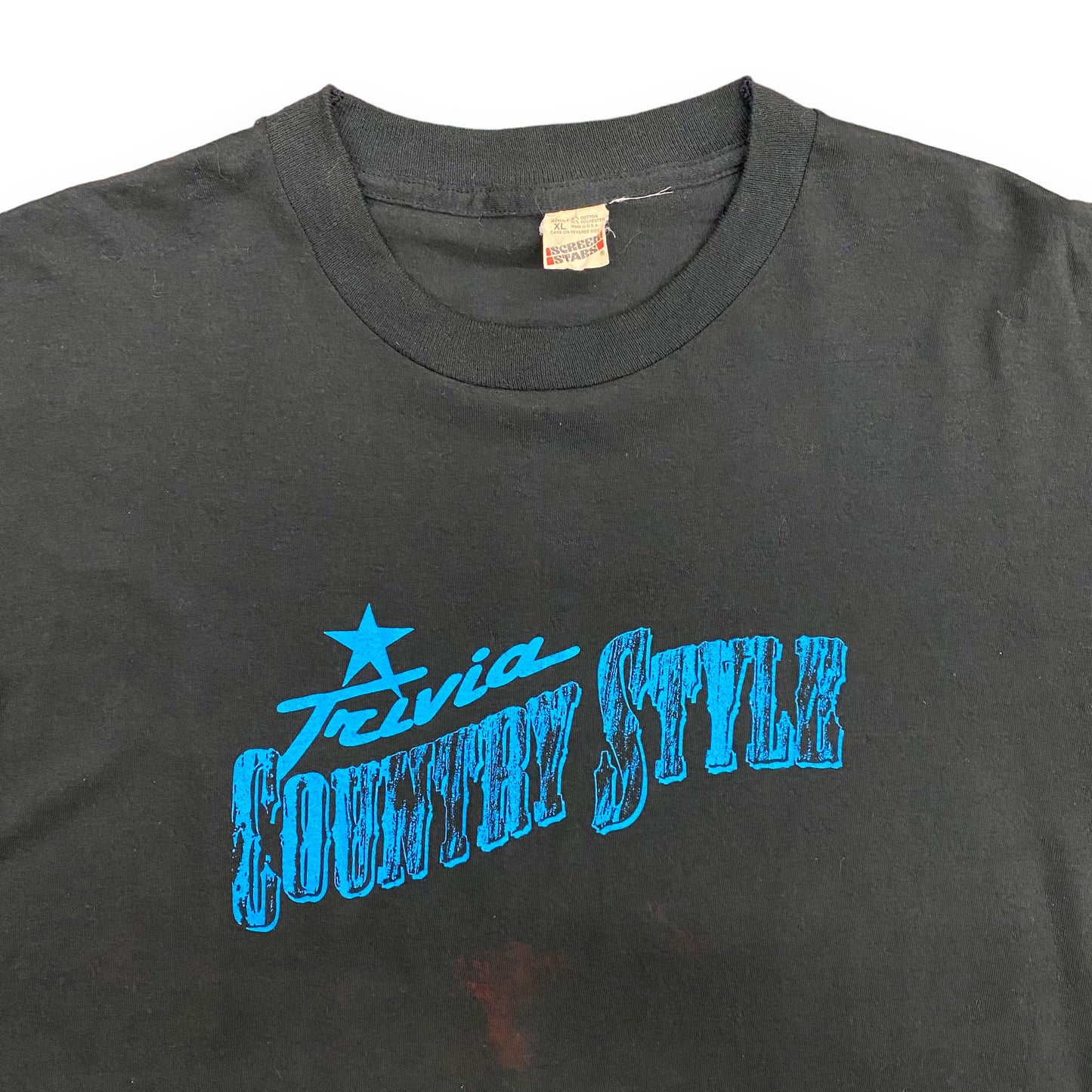 Vintage 1980s Trivia: Country Style Black Tee - Size XL