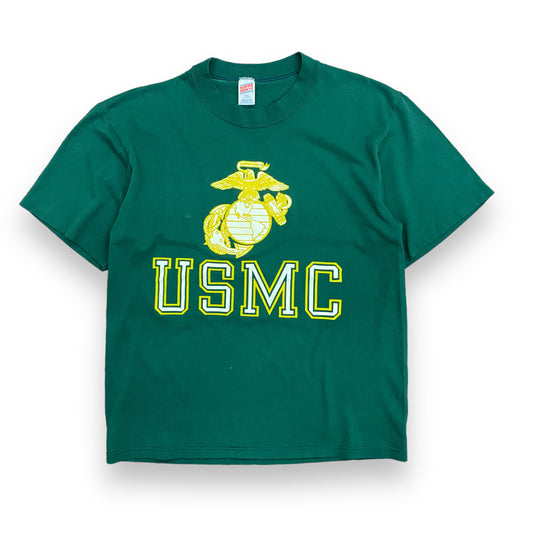 Vintage 90s "USMC" Marines Forest Green Tee - Size Large