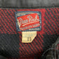 1950s Penn Rich Buffalo Plaid Chin Strap Wool Half-Zip - Size Large