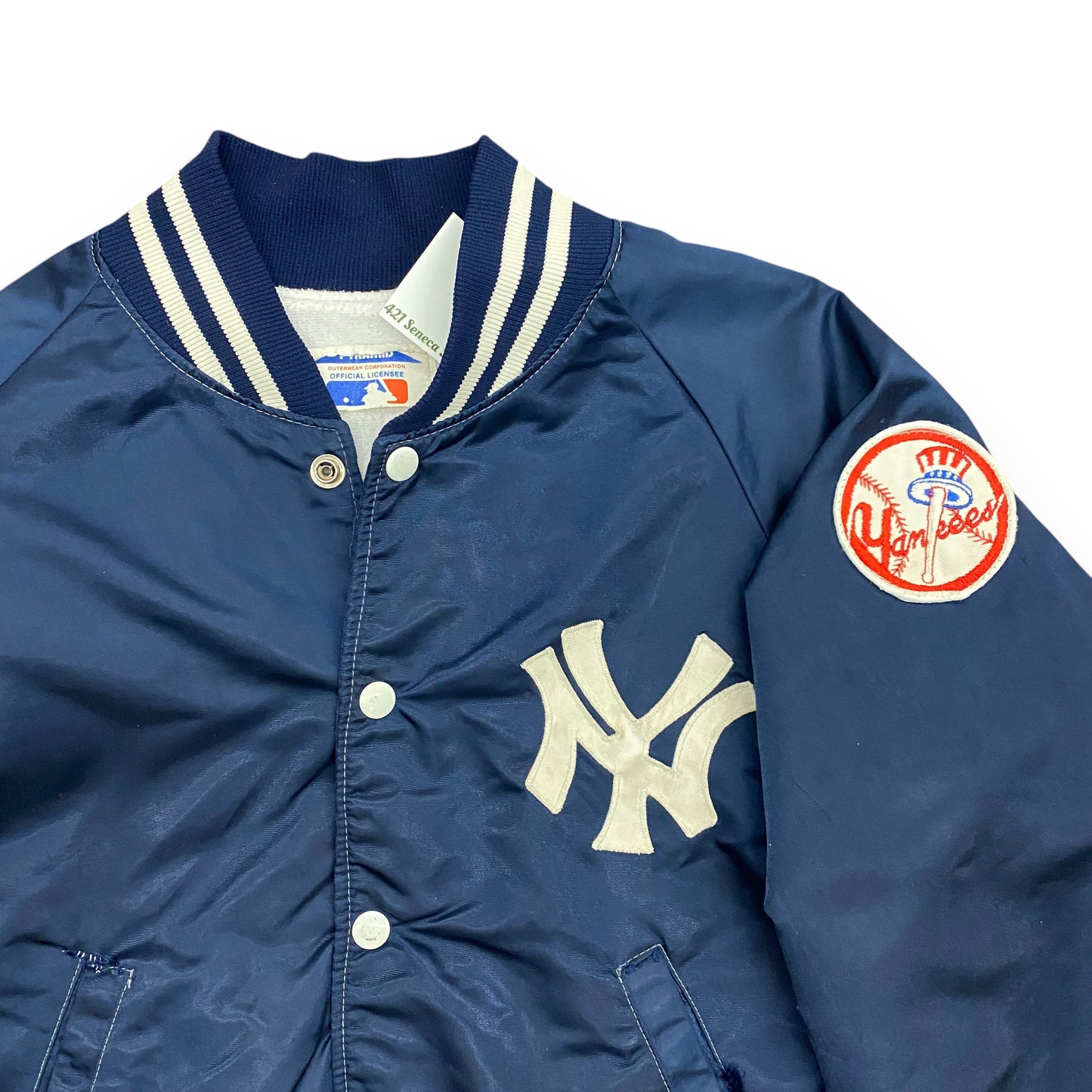 Vintage 1980s Yankees Satin Bomber Jacket - Size Small