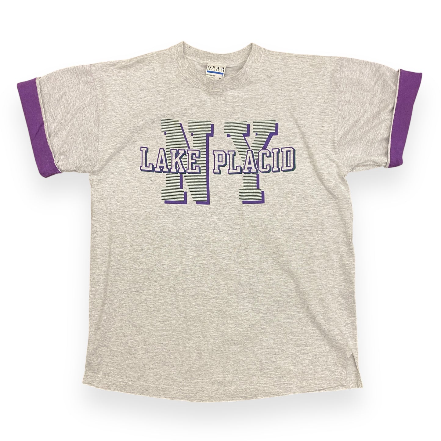 Vintage 1990s "Lake Placid NY" Gray Tee - Size Large