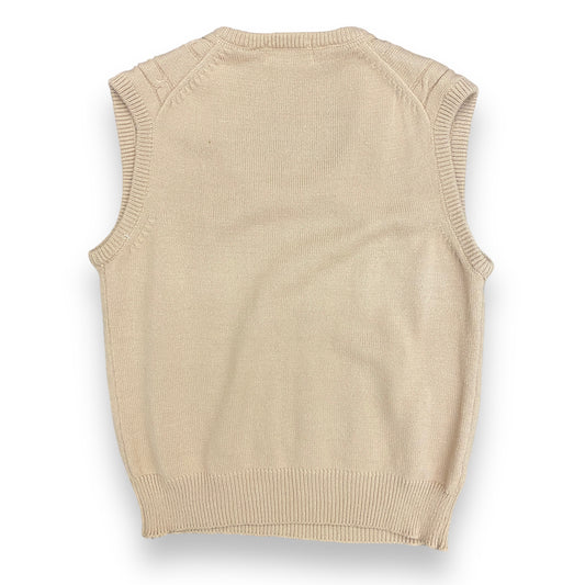 1970s KMart Tan Cable Knit Sweater Vest - Size Medium