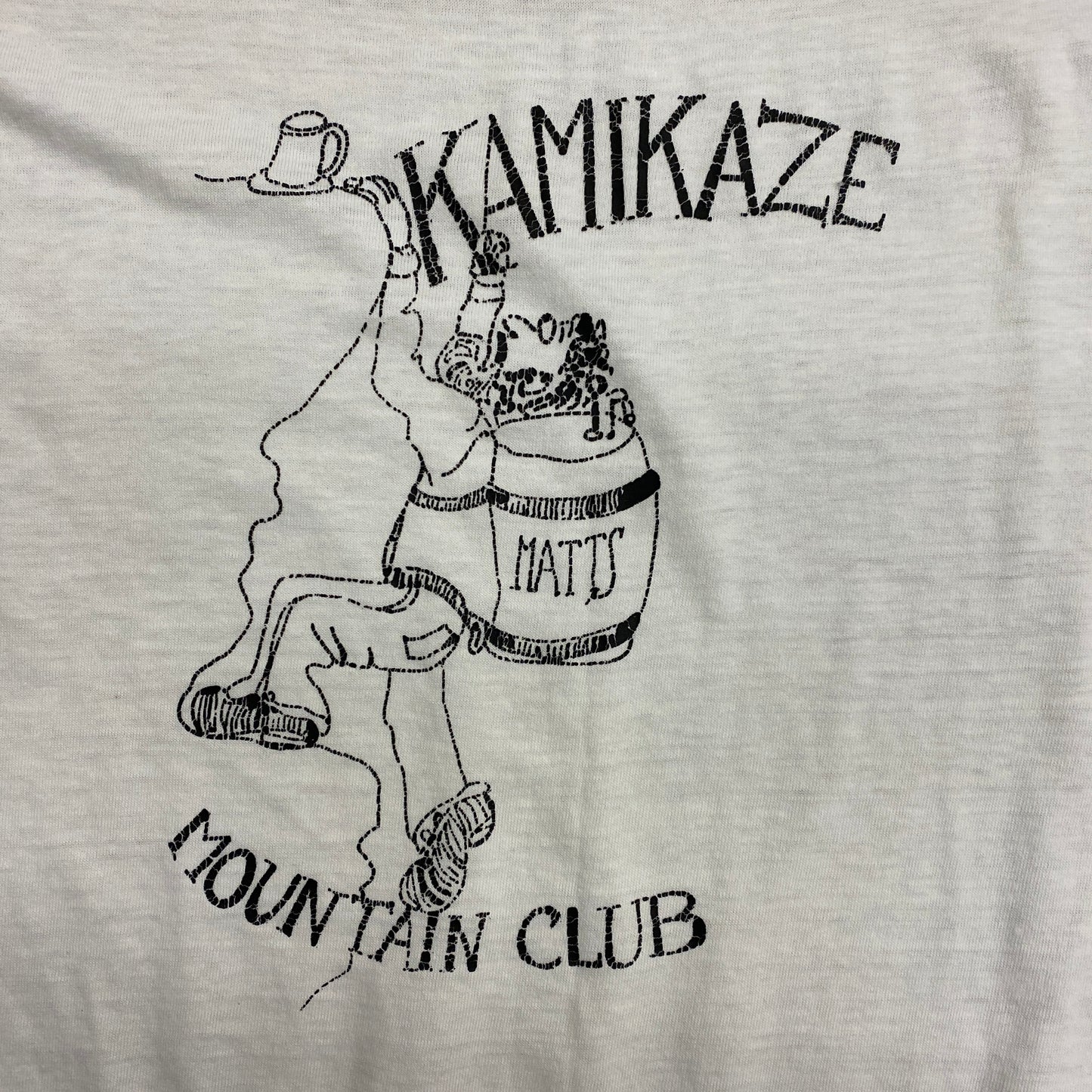 80s Kamikaze Mountain Club x Matt's Brewery Ringer Tee - Size Large