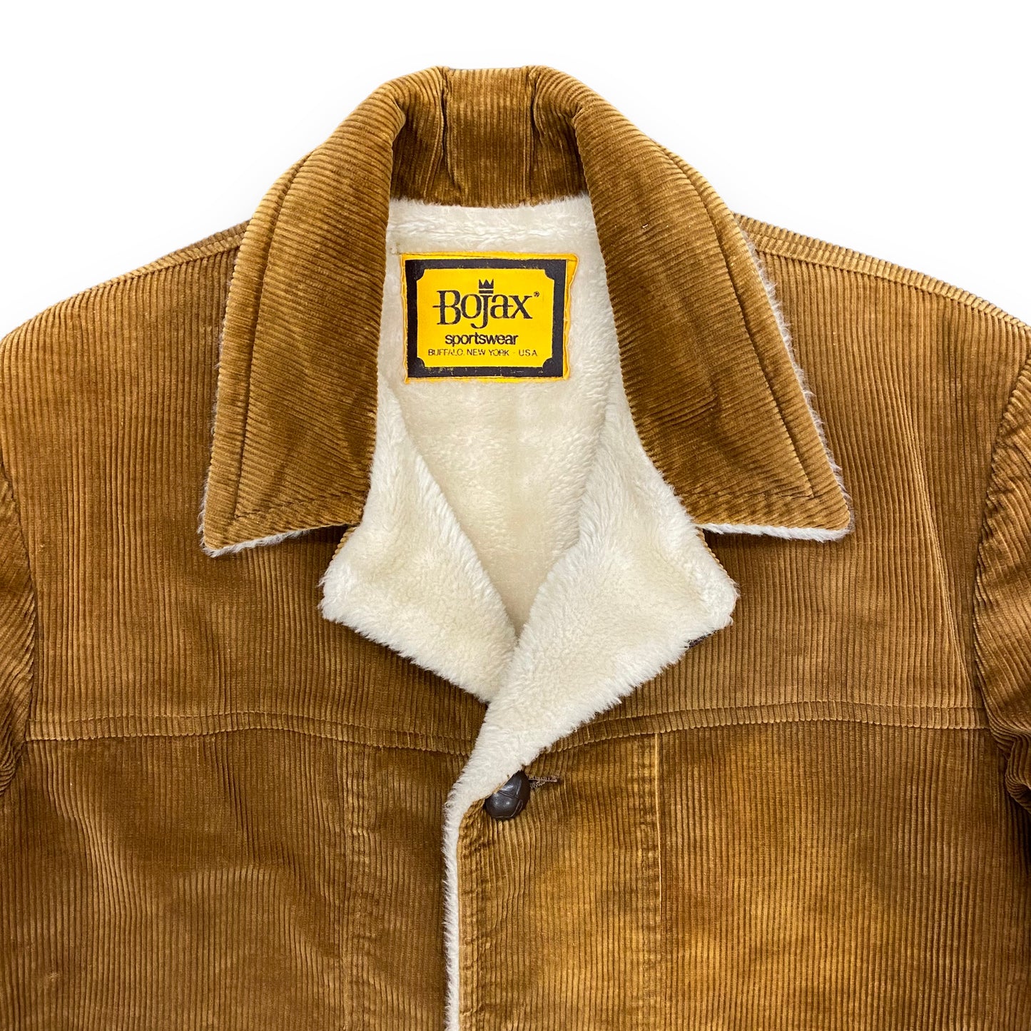 1970s Bojax Sportswear Sherpa Lined Corduroy Jacket - Size Large