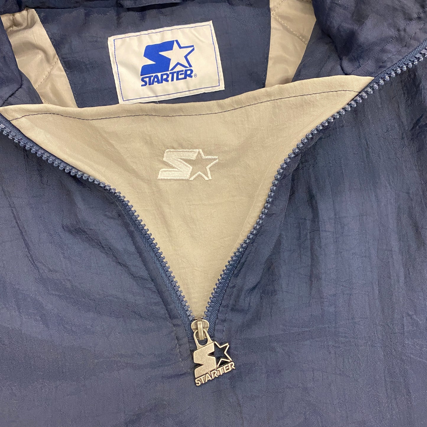 Vintage 1990s Starter Dallas Cowboys Pullover Puffer Jacket - Size Large