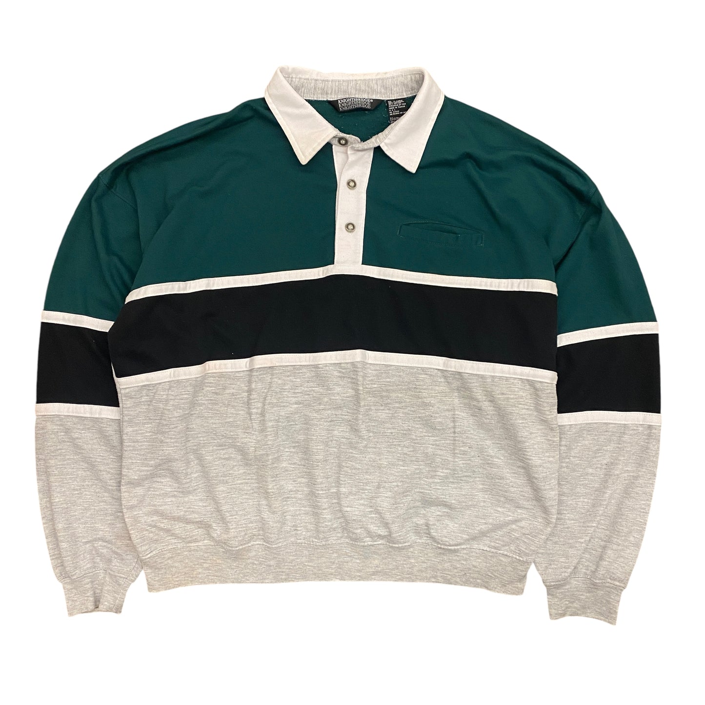 Vintage 1990s Knightsbridge Long Sleeve Polo - Size XL