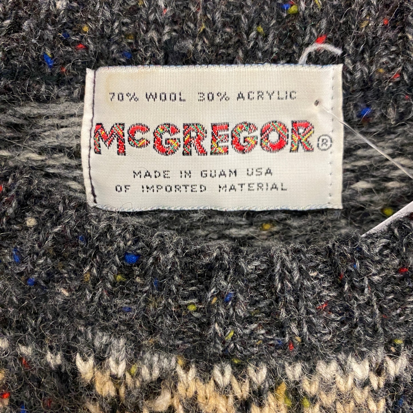 Vintage McGregor Wool Plaid Sweater - Size Large